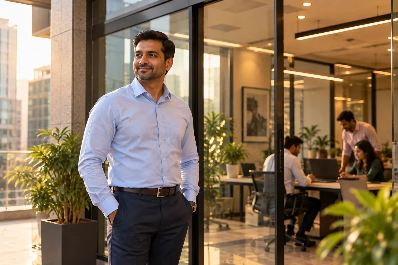 A salaried professional outside the office unit he owns and rents out